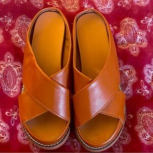 Stylish Orange Slide Sandals